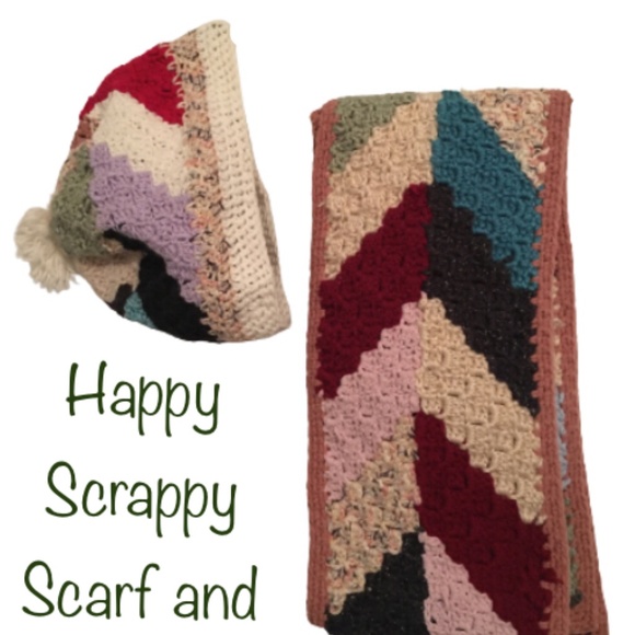 SOLD Happy Scrappy Scarf and Hat Set - Picture 6 of 6